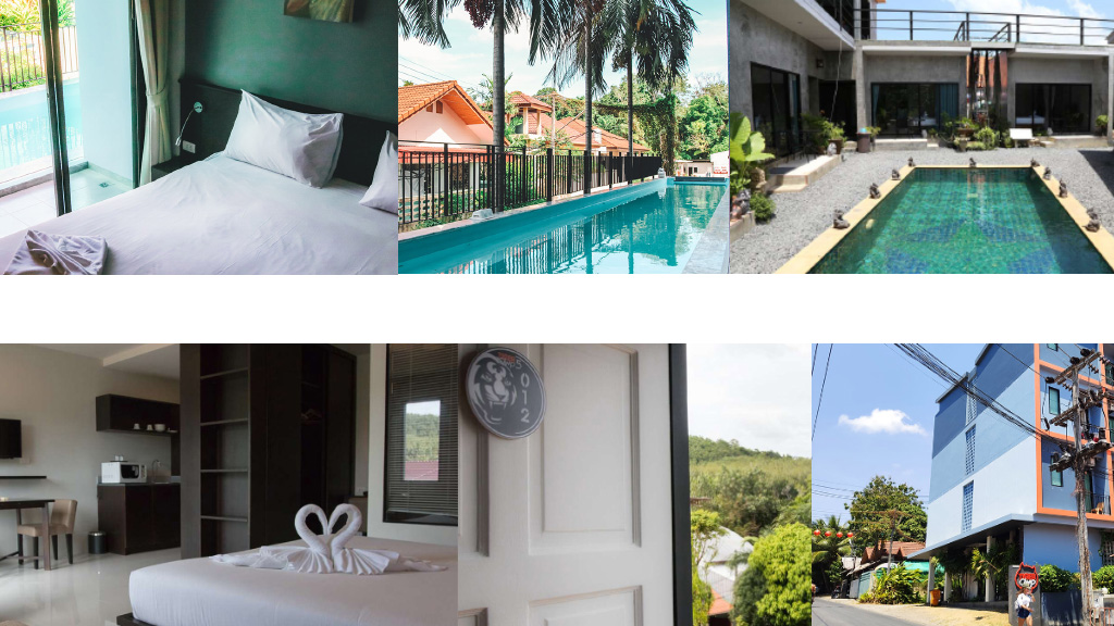 Collage - Unterkünfte Tiger Muay Thai - Fitnessurlaub für Reiseathleten - Fitnessreise Thailand