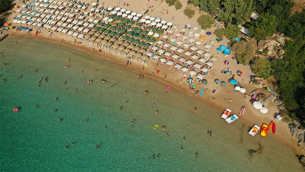 Fitnessurlaub in Griechenland - Fitnessreisen für Reiseathleten - Kalogria Strand von oben