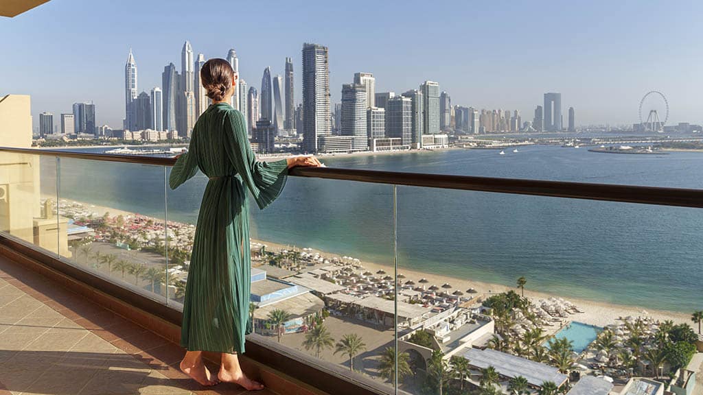 Fairmont The Palm Dubai mit den Reiseathlete. Panaramic View West Beach - Fitnessurlaub Dubai - Fitness Holiday Dubai