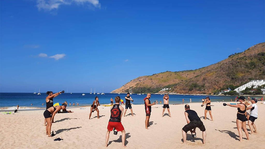 Beach Workout-Titan Fitness Camp Phuket Thailand-Fitness Vacation Phuket-Fitness Tours in Thailand for Travelling Athletes