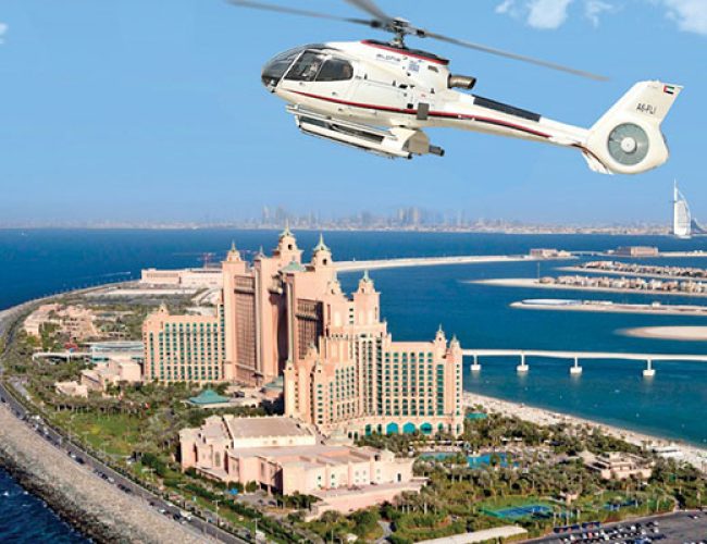 Dubai Experiences for Travelling Athletes - Fitness holiday Dubai - Experience Dubai helicopter flight