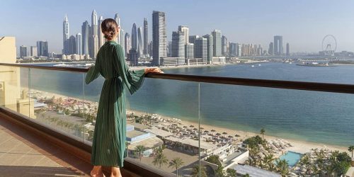 Fairmont The Palm Dubai with the Reiseathlete. Panaramic View West Beach - Fitness Vacation Dubai - Fitness Holiday Dubai