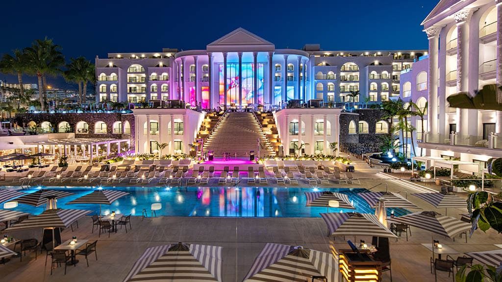 Fitness holiday in Tenerife AnnaMakesButter Retreat-Aerial-at-night-Princess-Inspire-Tenerife-Fitness-vacation-for- Travelling Athletes