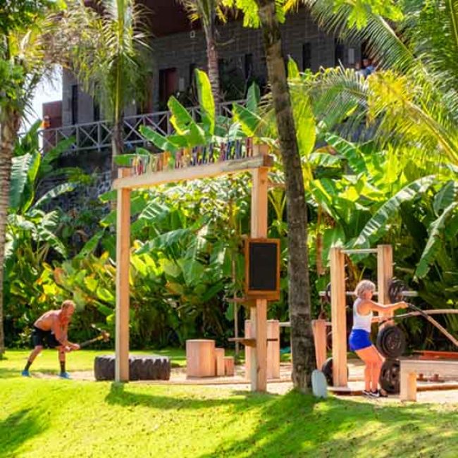 Muscle Beach - Outdoor Training in Bali - Komune Resort & Beach Club in Bali - Fitness Holiday in Bali for Travelling Athletes