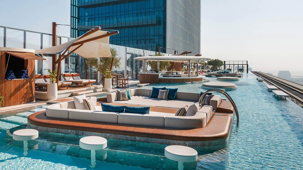 Siro One Zaabeel - Tapasake Pool - Sunbeds - Fitness and relaxation with Travelling Athletes - Fitness holiday Dubai.jpg